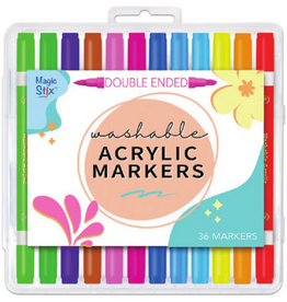 PENCIL GRIP COMPANY MAGIC STIX DOUBLE-ENDED WASHABLE ACRYLIC MARKERS