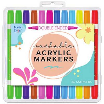 PENCIL GRIP COMPANY MAGIC STIX DOUBLE-ENDED WASHABLE ACRYLIC MARKERS