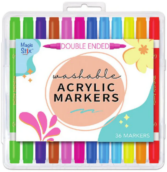 MAGIC STIX DOUBLE-ENDED WASHABLE ACRYLIC MARKERS