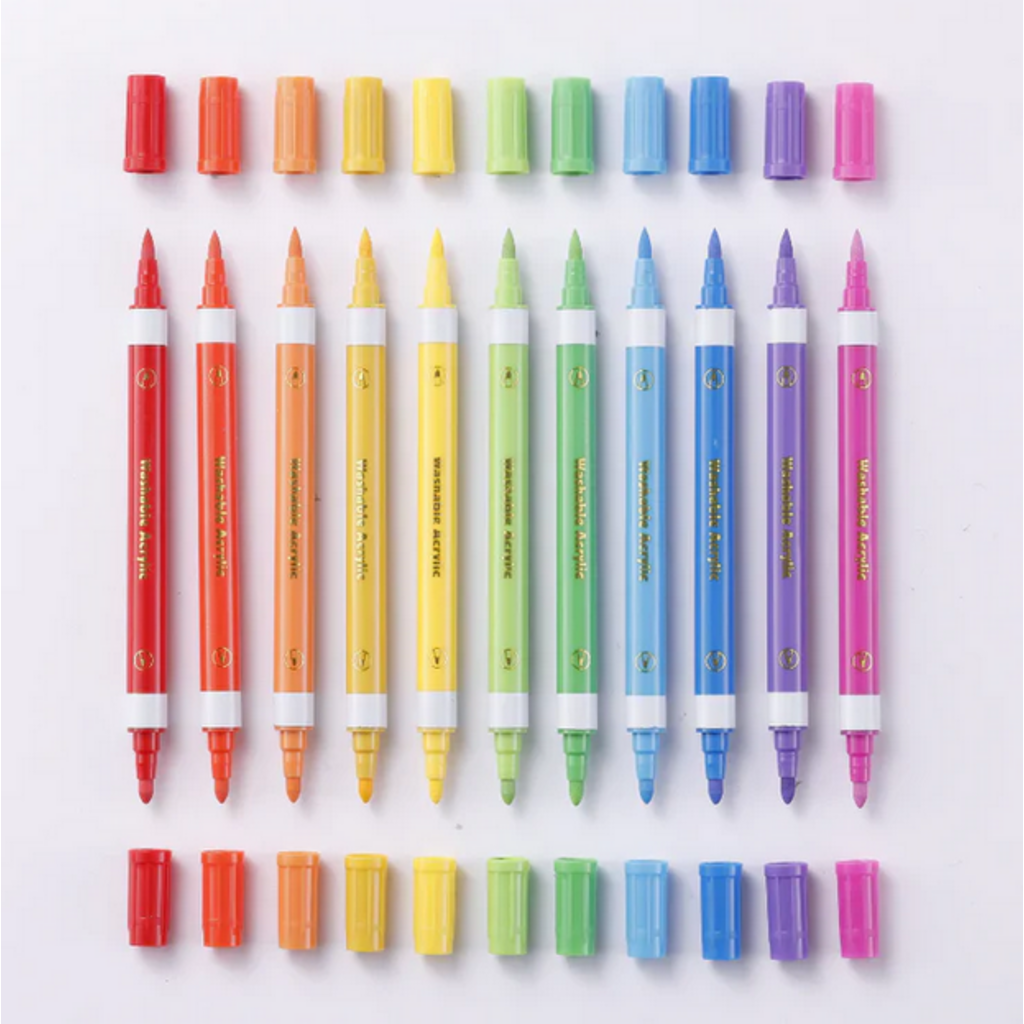 PENCIL GRIP COMPANY MAGIC STIX DOUBLE-ENDED WASHABLE ACRYLIC MARKERS