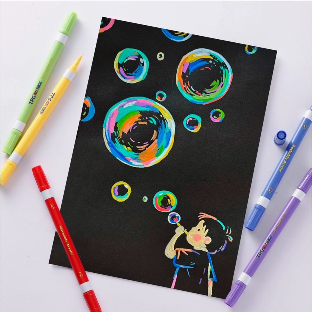 PENCIL GRIP COMPANY MAGIC STIX DOUBLE-ENDED WASHABLE ACRYLIC MARKERS