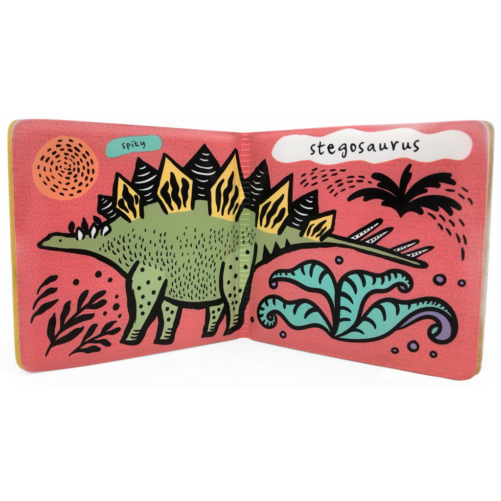 WORDS & PICTURES COLOR ME: WHO LOVES DINOSAURS? BATH BOOK*