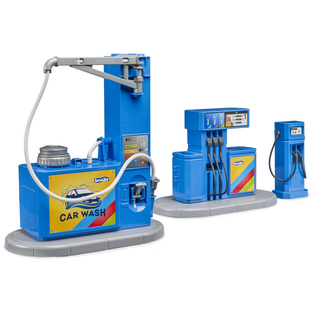 BRUDER TOYS AMERICA BWORLD FILLING STATION AND CAR WASH