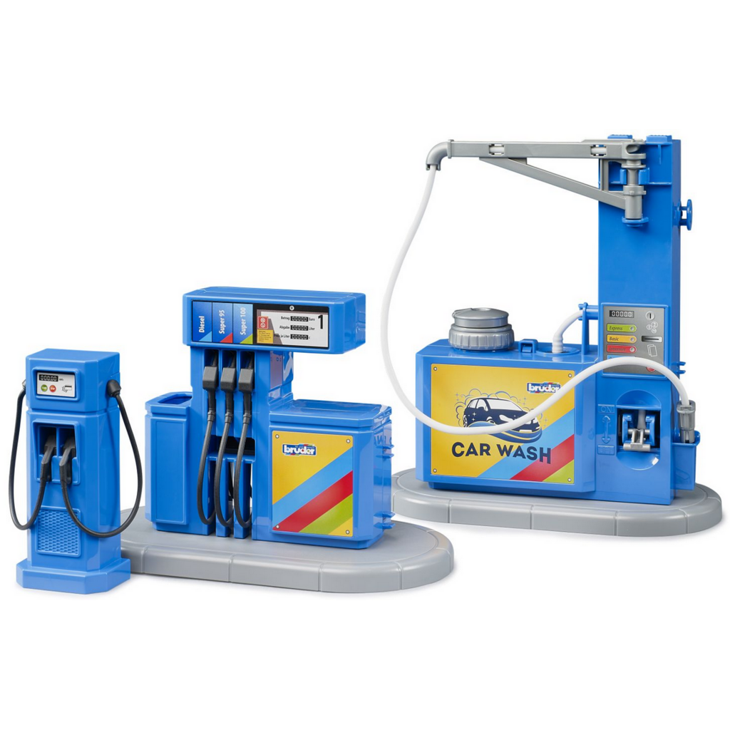 BRUDER TOYS AMERICA BWORLD FILLING STATION AND CAR WASH