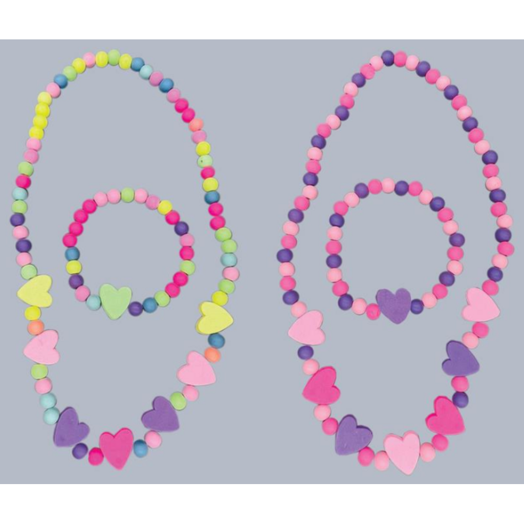 JEANNIES NECKLACE & BRACELET SET KIDDIE HEARTS