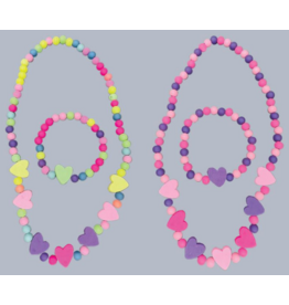 JEANNIES NECKLACE & BRACELET SET KIDDIE HEARTS
