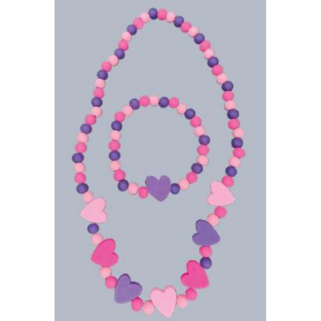 JEANNIES NECKLACE & BRACELET SET KIDDIE HEARTS