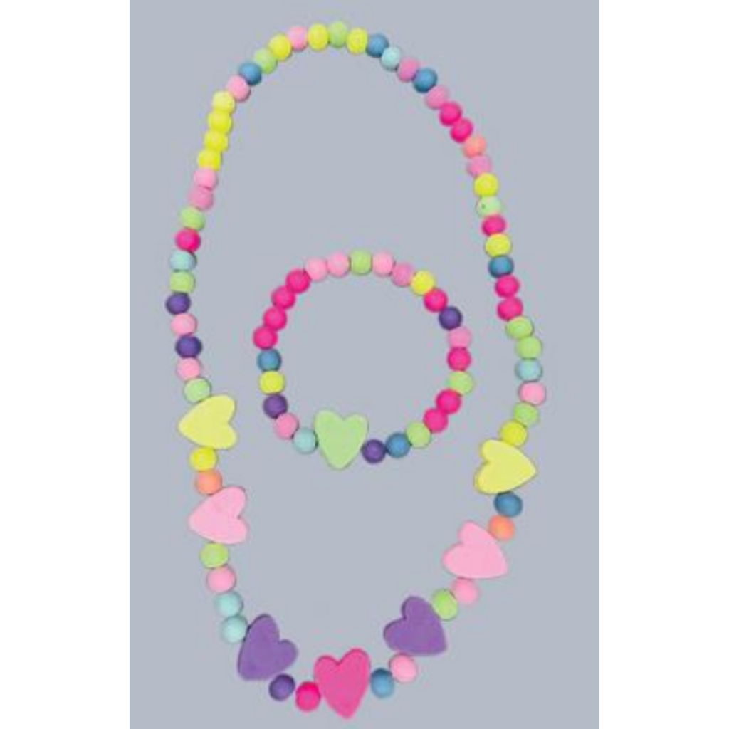 JEANNIES NECKLACE & BRACELET SET KIDDIE HEARTS