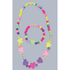 JEANNIES NECKLACE & BRACELET SET KIDDIE HEARTS