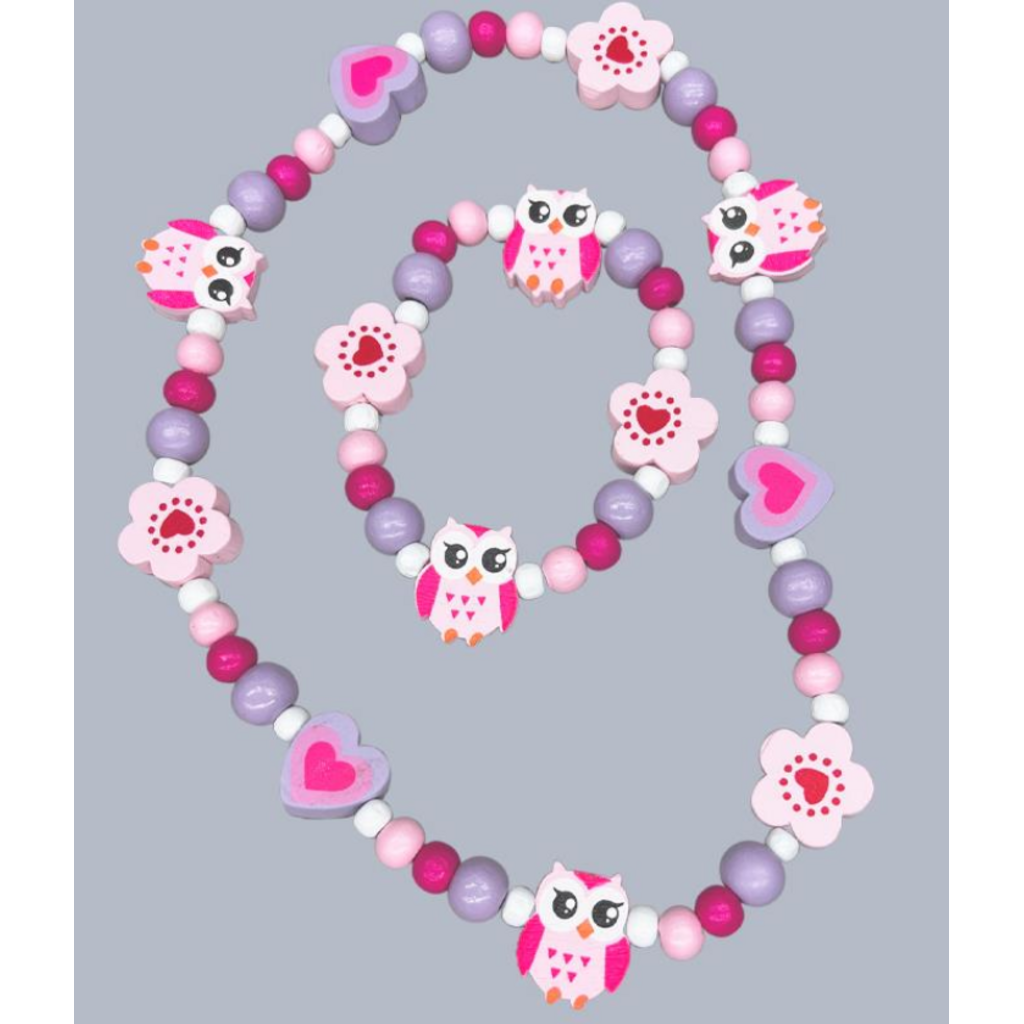 JEANNIES NECKLACE & BRACELET SET  OWLS
