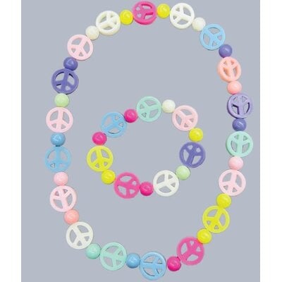 JEANNIES NECKLACE & BRACELET SET  PEACE SIGNS
