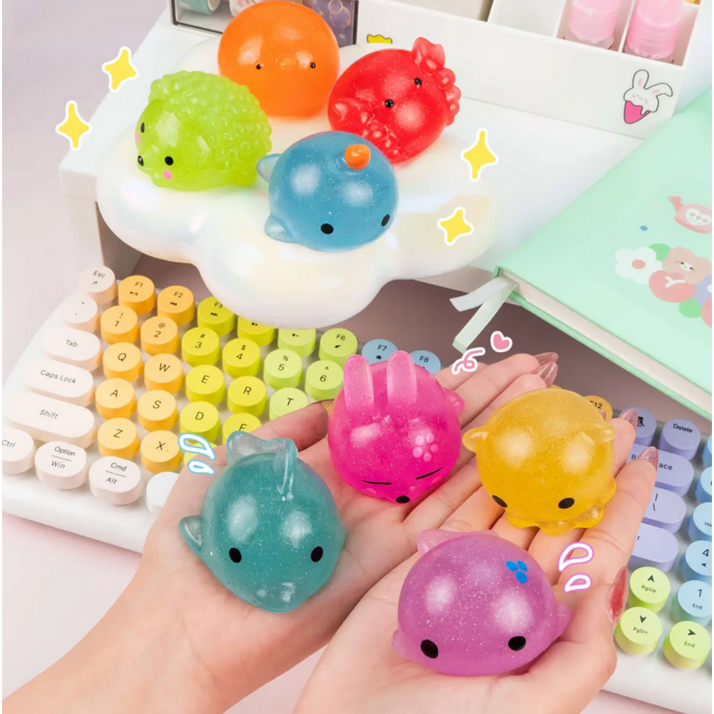 KAWAII SLIME COMPANY GLITTER MOCHI SQUISHIE ANIMAL
