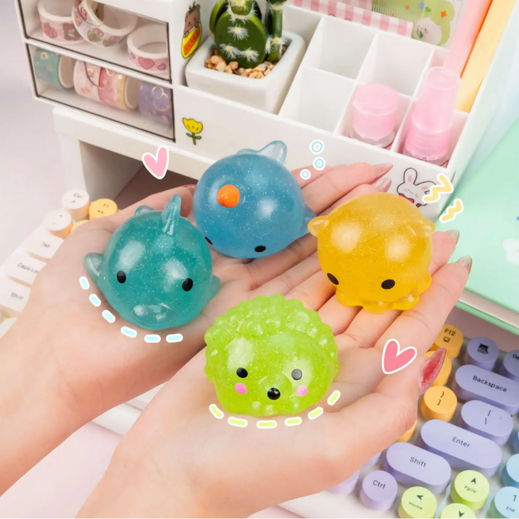 KAWAII SLIME COMPANY GLITTER MOCHI SQUISHIE ANIMAL