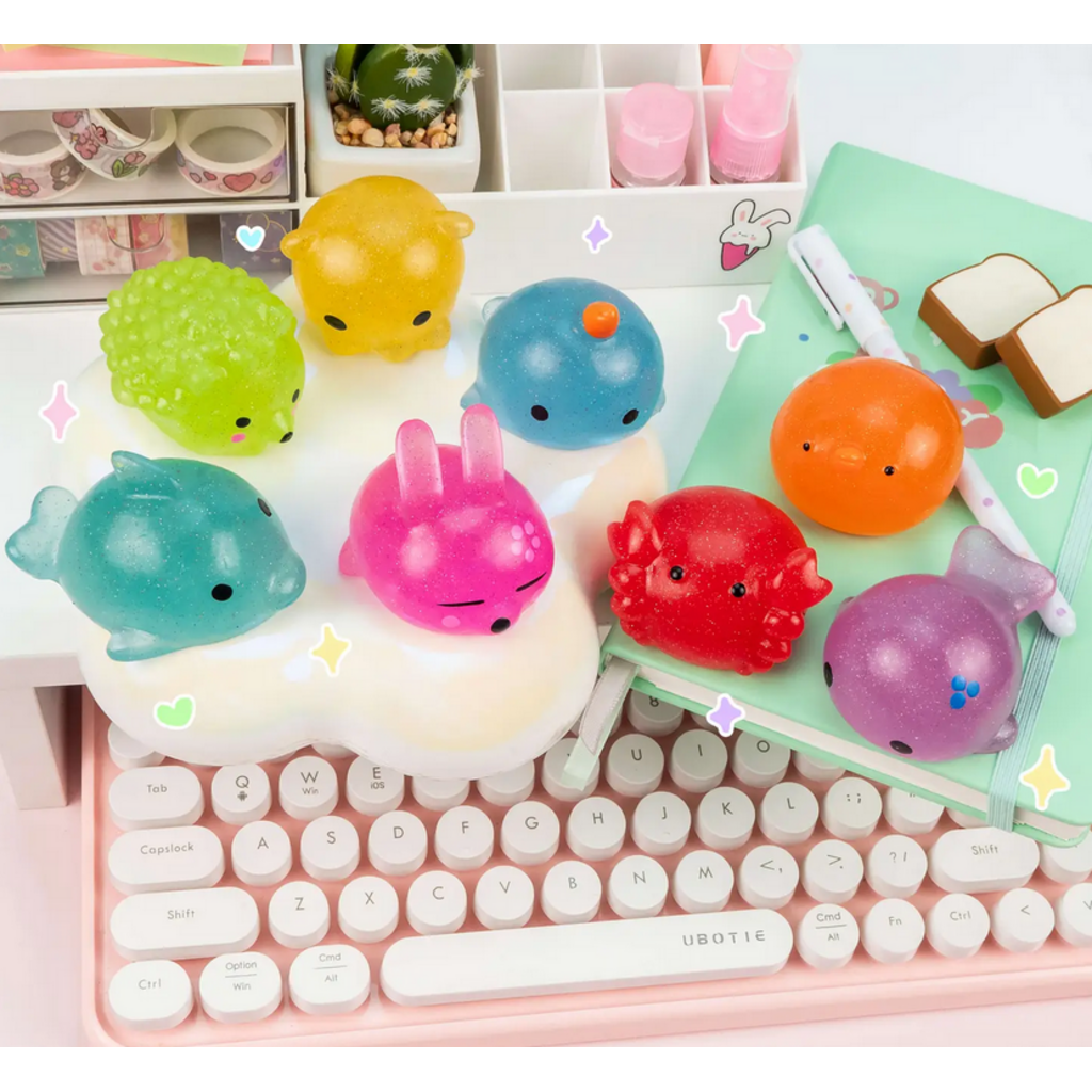 KAWAII SLIME COMPANY GLITTER MOCHI SQUISHIE ANIMAL