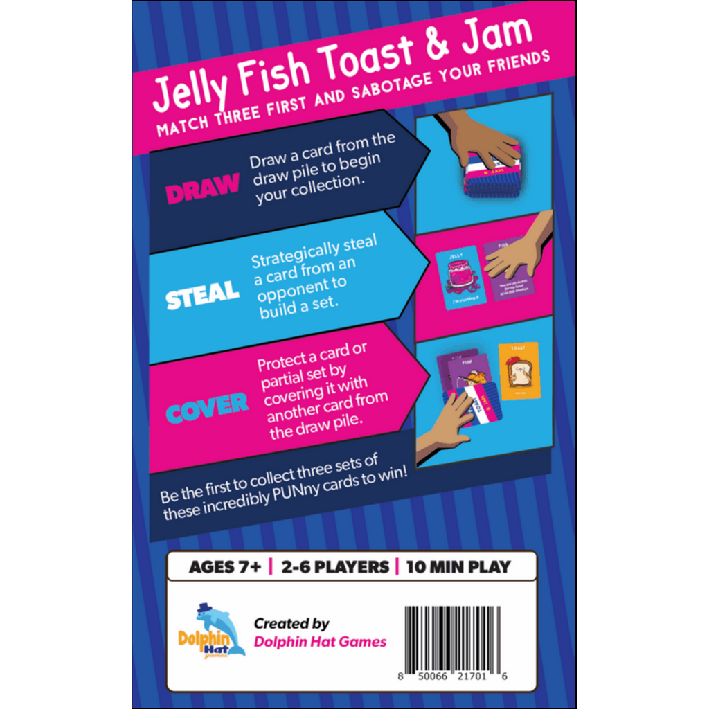 DOLPHIN HAT GAMES JELLY FISH TOAST & JAM CARD GAME