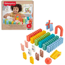 FISHER PRICE WOODEN DOMINO RUN PLAYSET