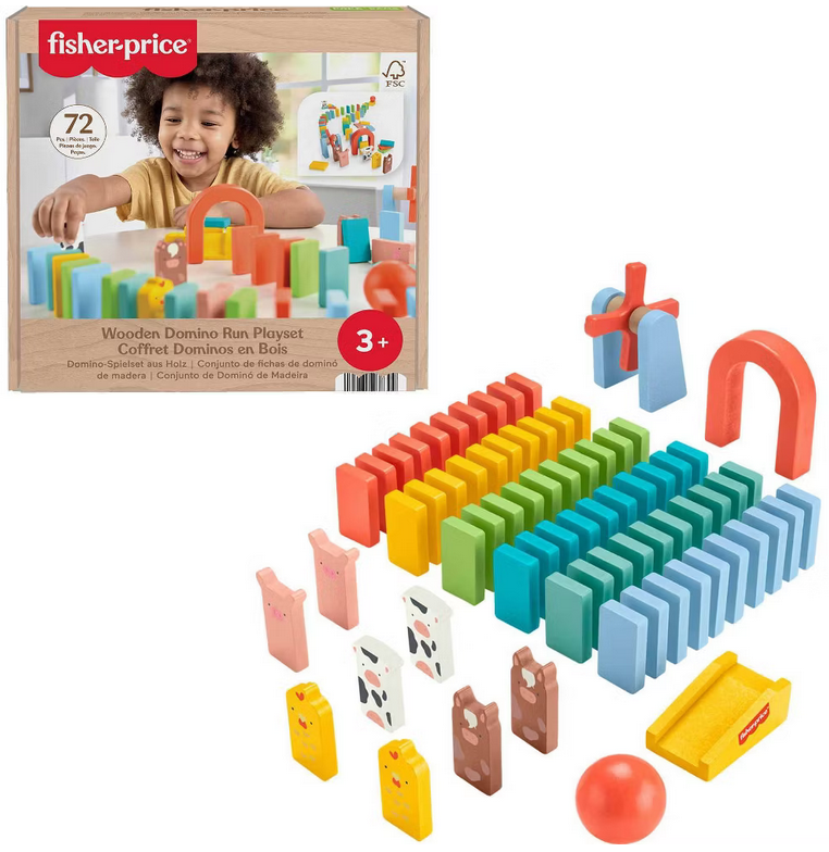 WOODEN DOMINO RUN PLAYSET