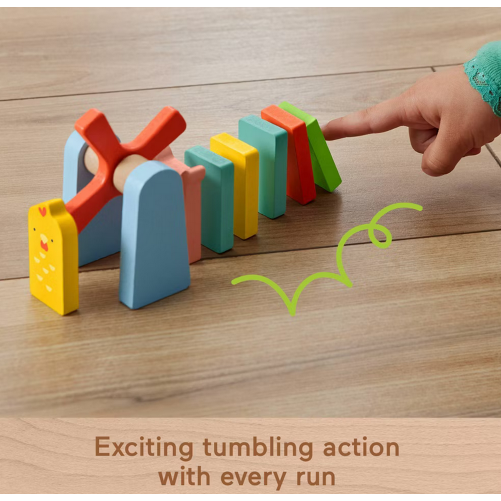 FISHER PRICE WOODEN DOMINO RUN PLAYSET