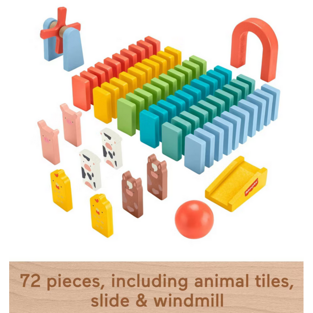 FISHER PRICE WOODEN DOMINO RUN PLAYSET