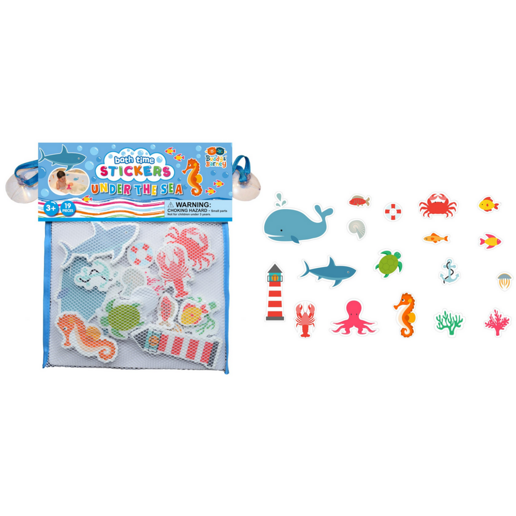 BUDDY & BARNEY BATH TIME STICKERS UNDER THE SEA