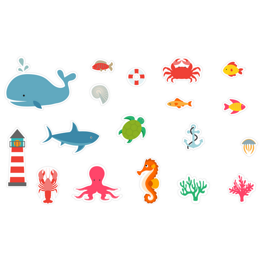 BUDDY & BARNEY BATH TIME STICKERS UNDER THE SEA