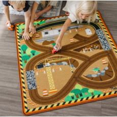 MELISSA AND DOUG ROUND THE CONSTRUCTION ZONE WORK SITE RUG & VEHICLE SET