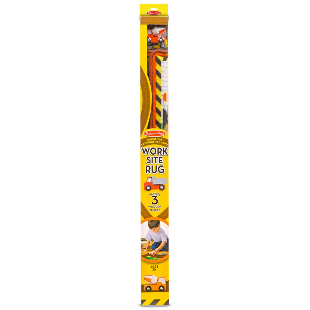 MELISSA AND DOUG ROUND THE CONSTRUCTION ZONE WORK SITE RUG & VEHICLE SET