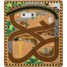 MELISSA AND DOUG ROUND THE CONSTRUCTION ZONE WORK SITE RUG & VEHICLE SET