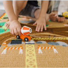 MELISSA AND DOUG ROUND THE CONSTRUCTION ZONE WORK SITE RUG & VEHICLE SET