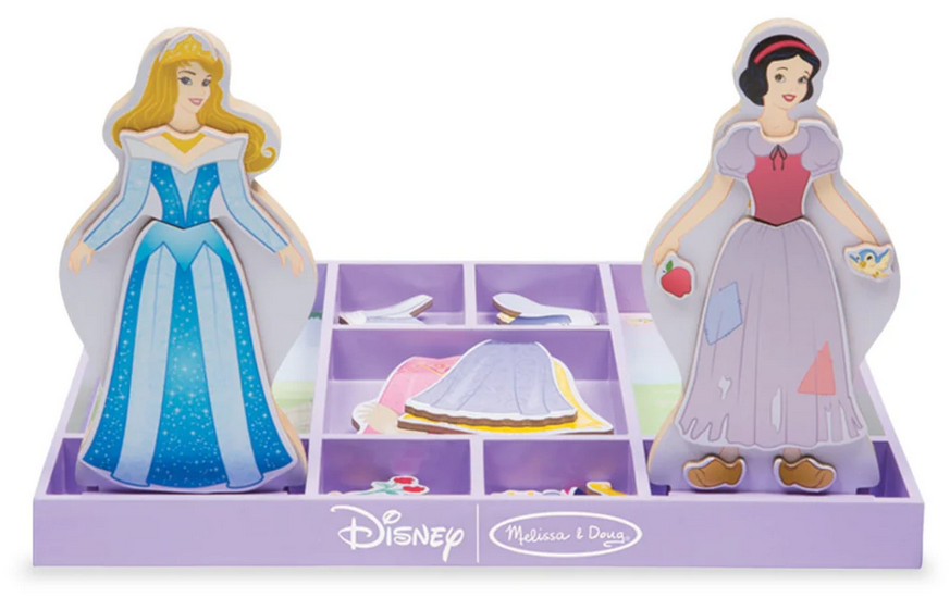 SLEEPING BEAUTY & SNOW WHITE WOODEN MAGNETIC DRESS UP