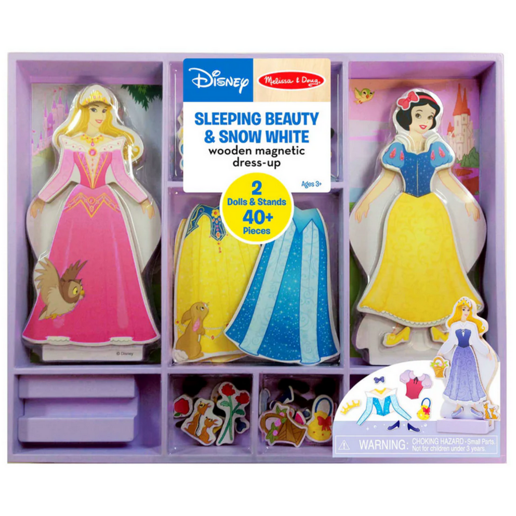 MELISSA AND DOUG SLEEPING BEAUTY & SNOW WHITE WOODEN MAGNETIC DRESS UP