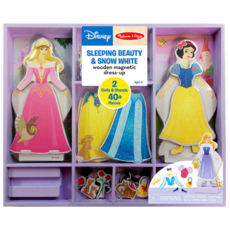 MELISSA AND DOUG SLEEPING BEAUTY & SNOW WHITE WOODEN MAGNETIC DRESS UP