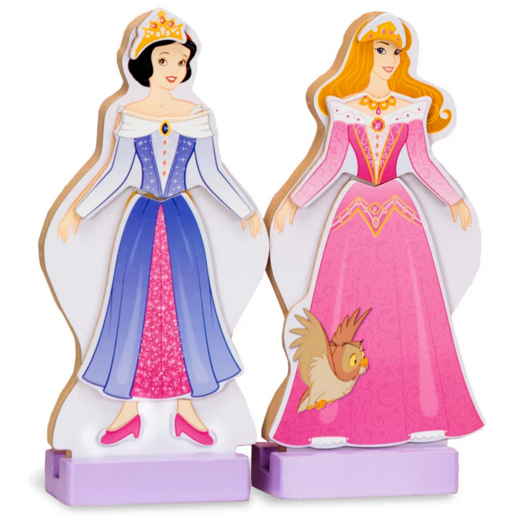 MELISSA AND DOUG SLEEPING BEAUTY & SNOW WHITE WOODEN MAGNETIC DRESS UP