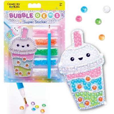 CREATIVITY FOR KIDS BUBBLE GEMS SUPER STICKER BUBBLE TEA
