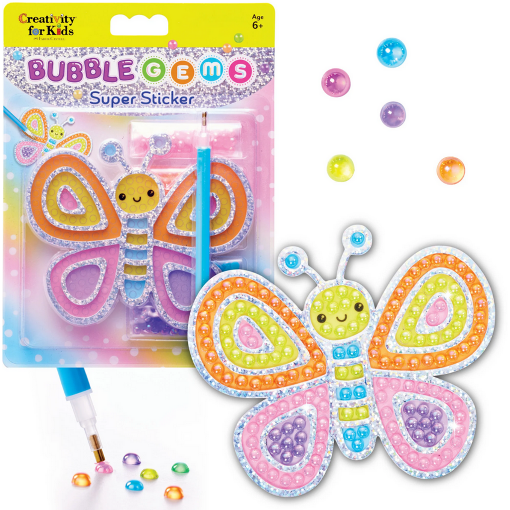 CREATIVITY FOR KIDS BUBBLE GEMS SUPER STICKER BUTTERFLY