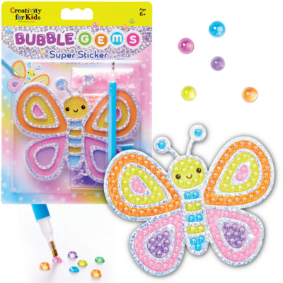 CREATIVITY FOR KIDS BUBBLE GEMS SUPER STICKER BUTTERFLY