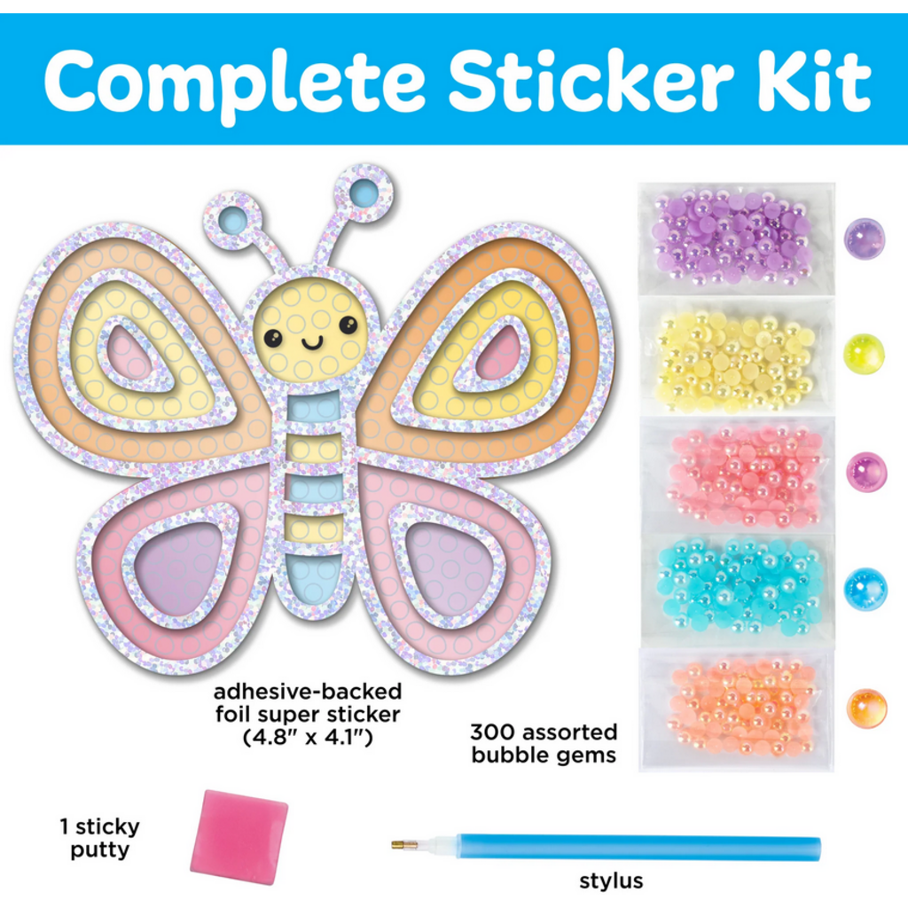 CREATIVITY FOR KIDS BUBBLE GEMS SUPER STICKER BUTTERFLY