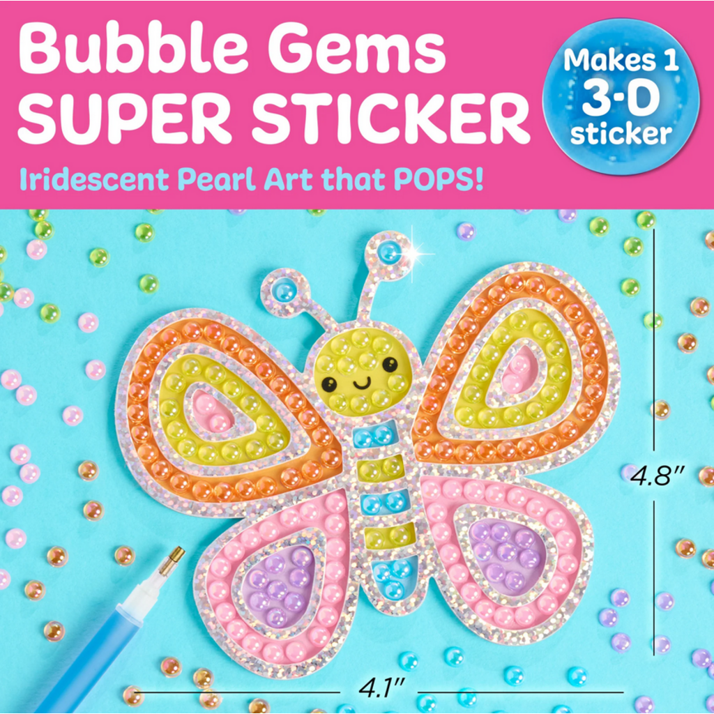 CREATIVITY FOR KIDS BUBBLE GEMS SUPER STICKER BUTTERFLY