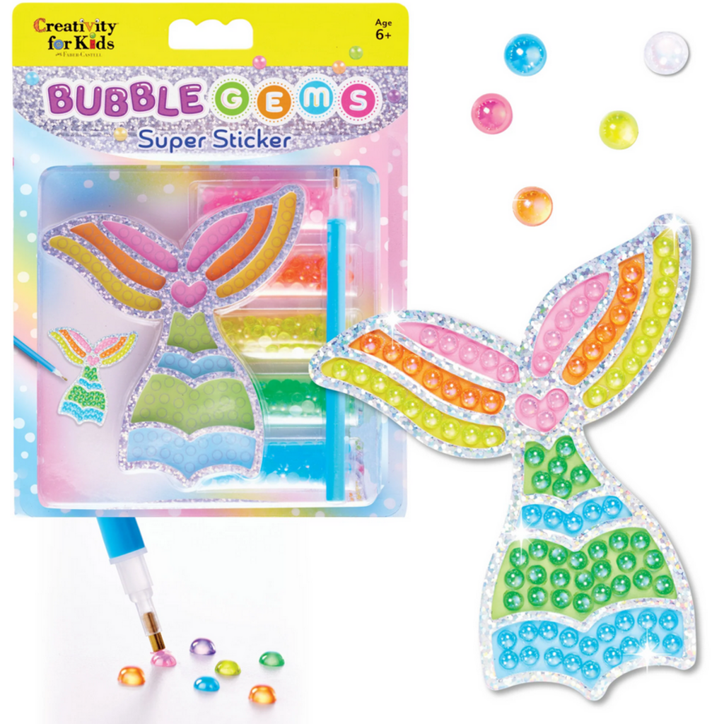 CREATIVITY FOR KIDS BUBBLE GEMS SUPER STICKER MERMAID