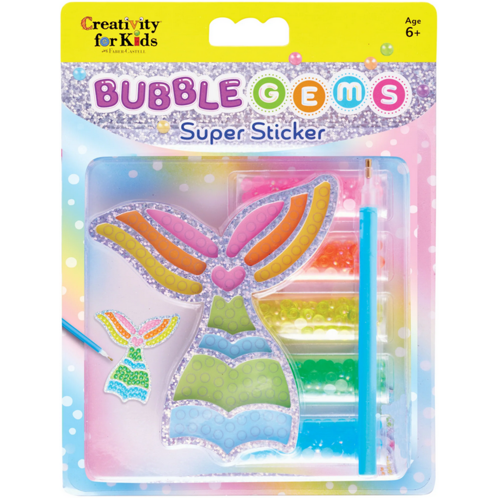 CREATIVITY FOR KIDS BUBBLE GEMS SUPER STICKER MERMAID