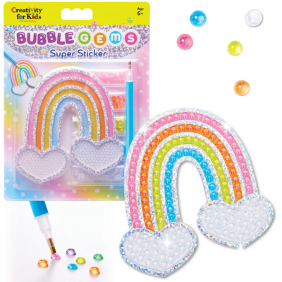 CREATIVITY FOR KIDS BUBBLE GEMS SUPER STICKER RAINBOW