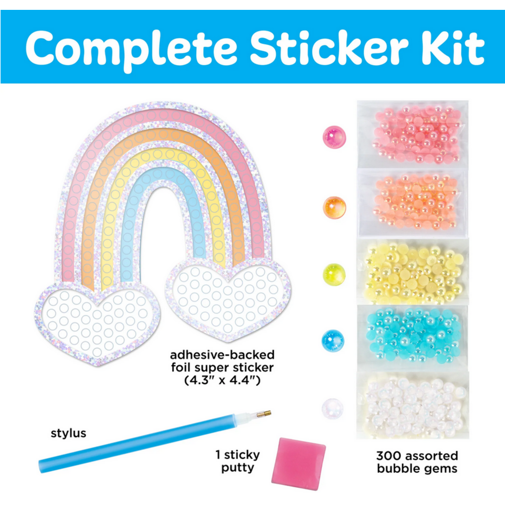 CREATIVITY FOR KIDS BUBBLE GEMS SUPER STICKER RAINBOW
