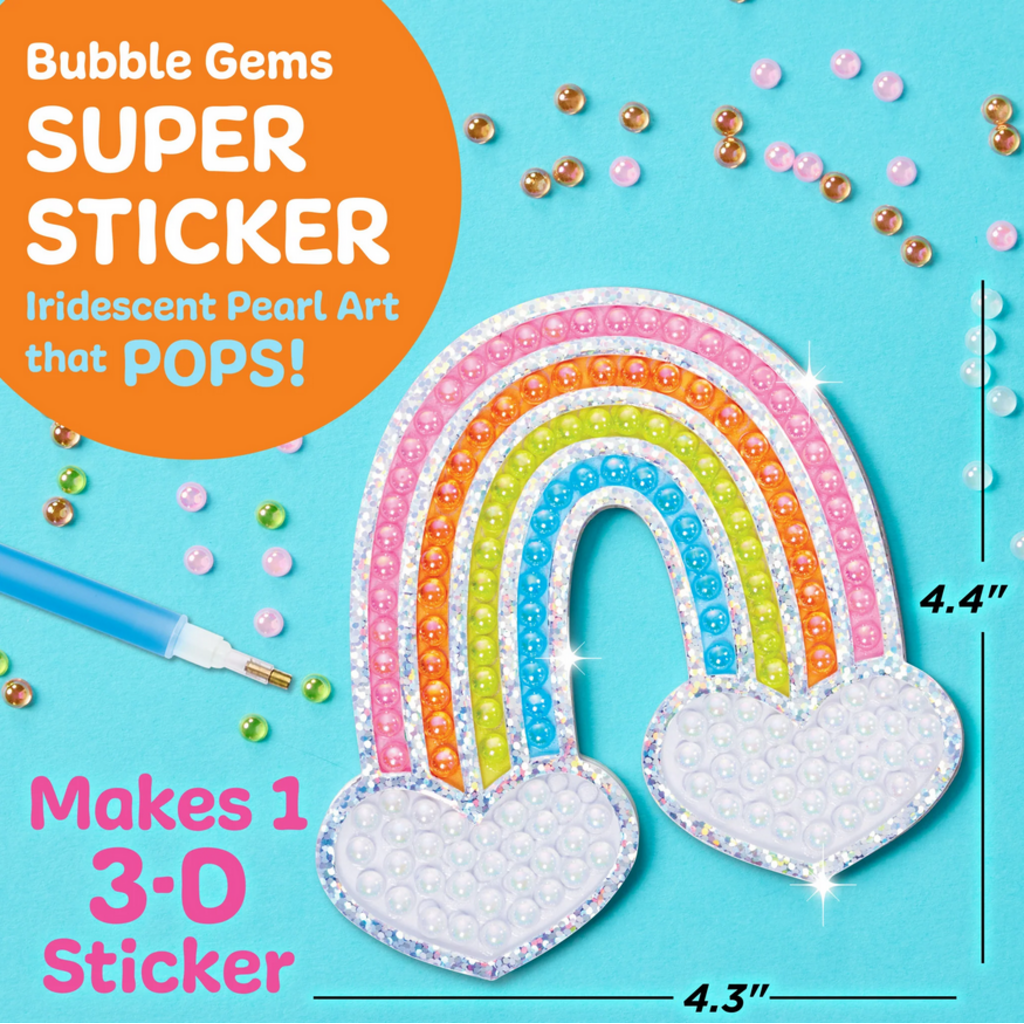 CREATIVITY FOR KIDS BUBBLE GEMS SUPER STICKER RAINBOW