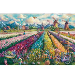 BLOOMING TULIP FIELDS 500 PC PUZZLE