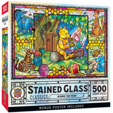 MASTER PIECES STAINED GLASS WINNIE THE POOH 500 PC PUZZLE
