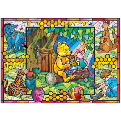 MASTER PIECES STAINED GLASS WINNIE THE POOH 500 PC PUZZLE