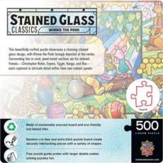 MASTER PIECES STAINED GLASS WINNIE THE POOH 500 PC PUZZLE
