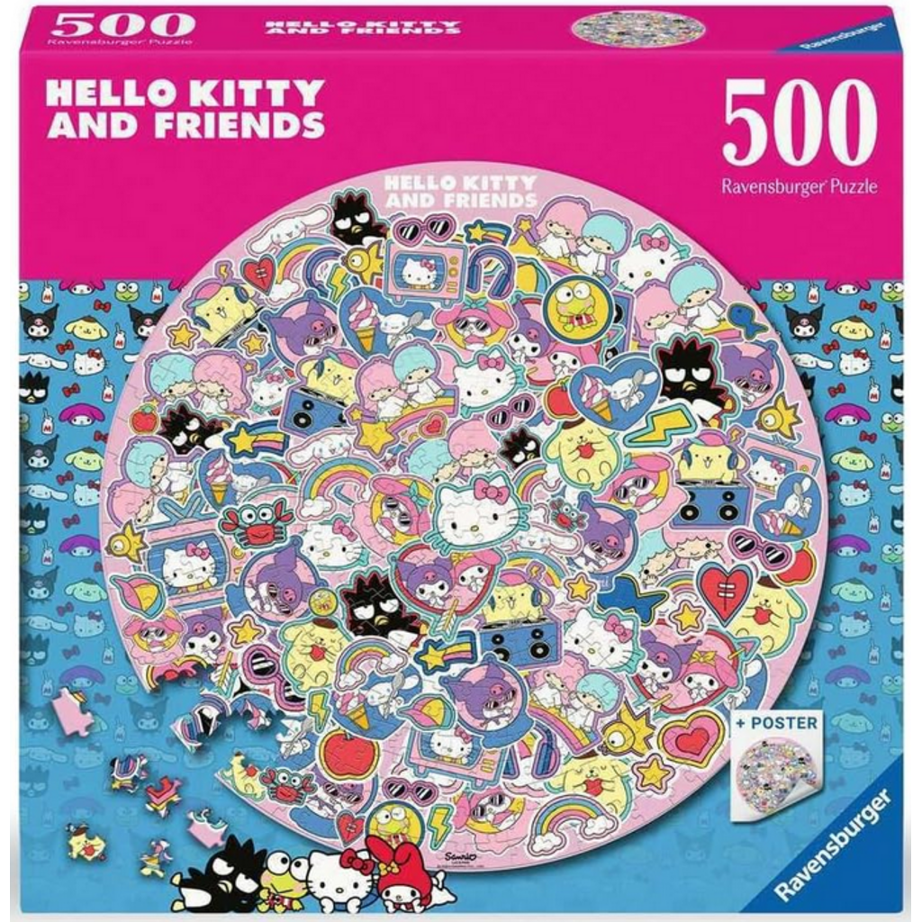 RAVENSBURGER USA HELLO KITTY ROUND 500 PC PUZZLE
