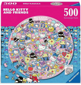 RAVENSBURGER USA HELLO KITTY ROUND 500 PC PUZZLE