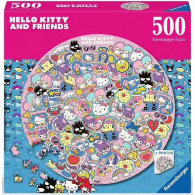 RAVENSBURGER USA HELLO KITTY ROUND 500 PC PUZZLE
